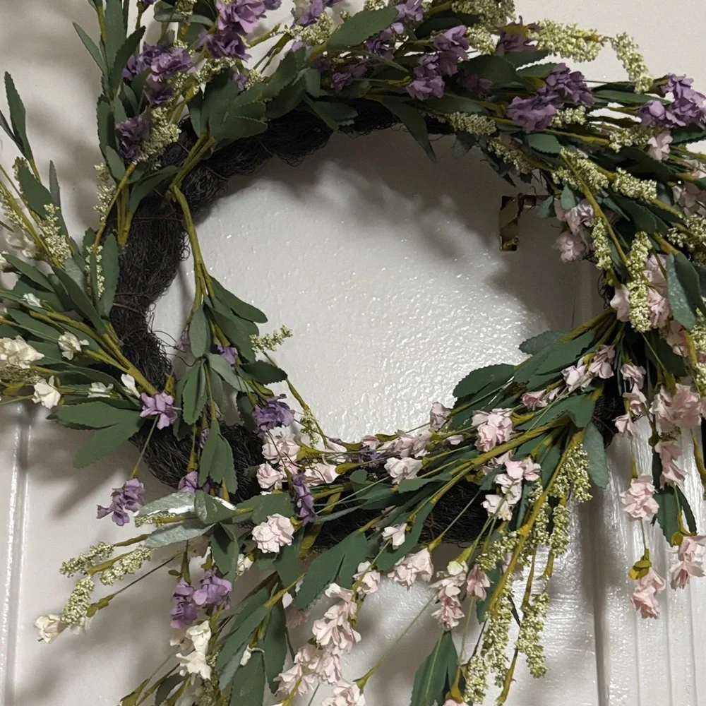 Lavender & Blush Floral Grapevine Wreath